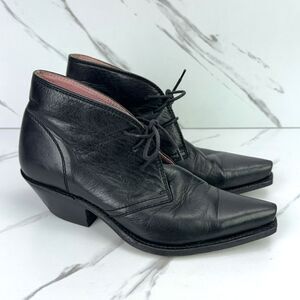 Sendra 'Martha' Black Leather Chukka Boot Bootie Size 7.5 Made in Spain RARE